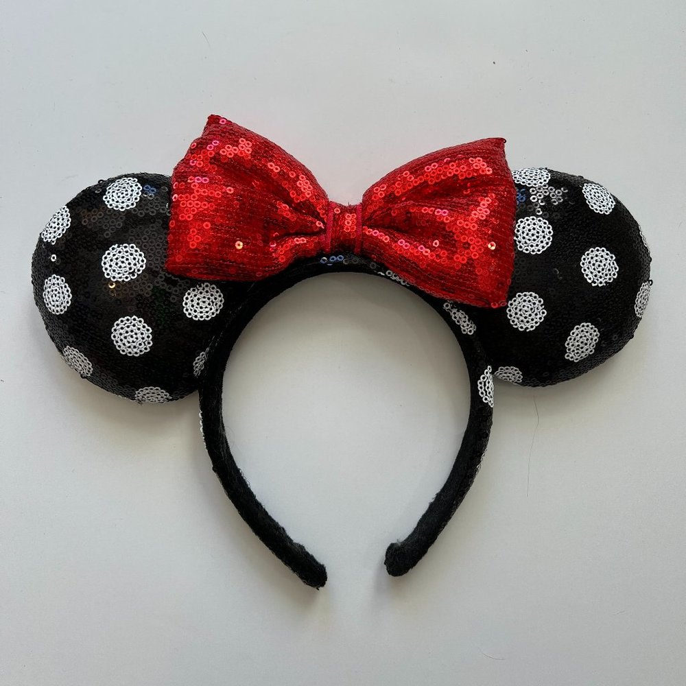Sequin Minnie Mouse Ears - Polka Dot